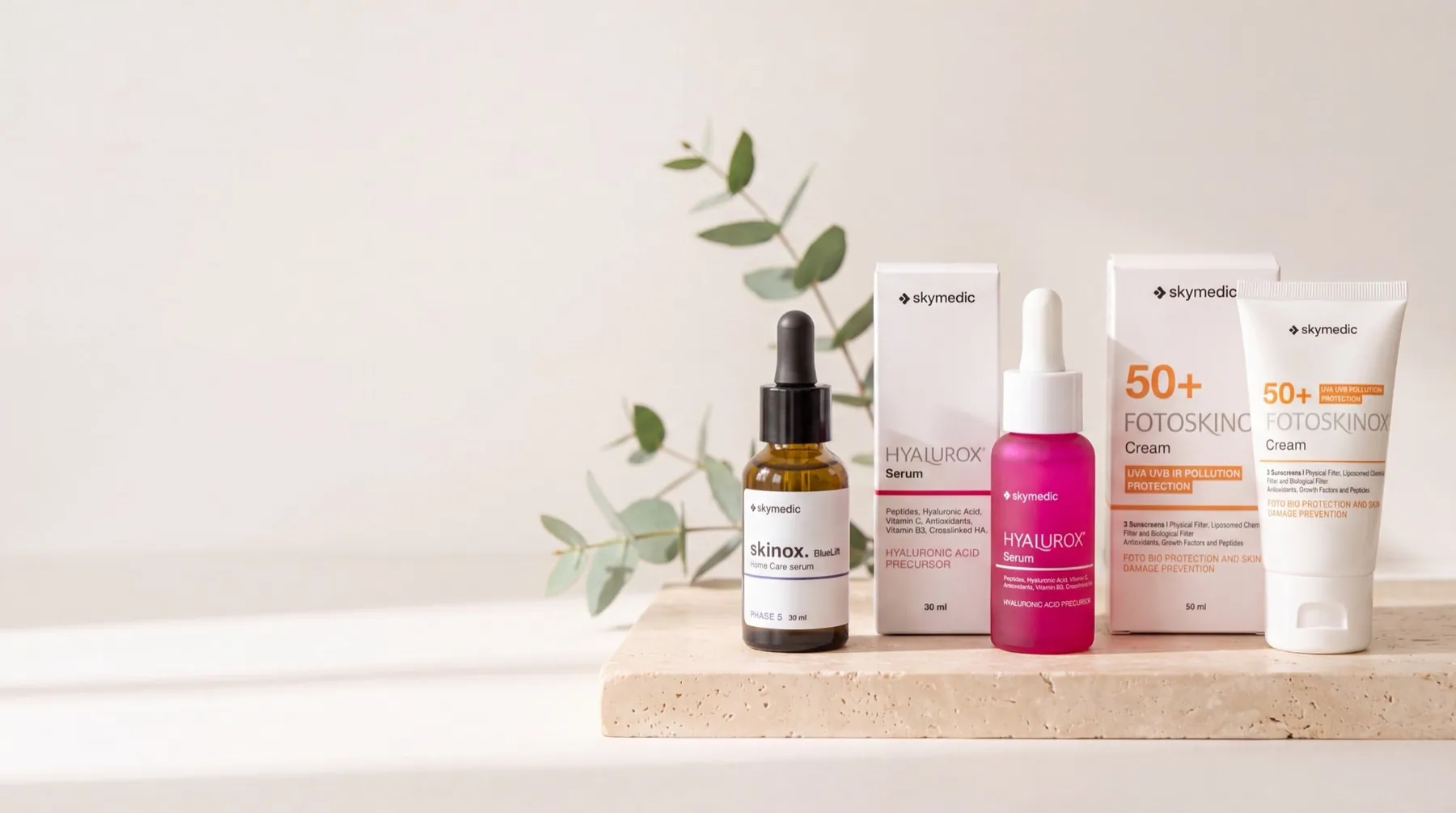 Productos Skymedic: sérum, ácido hialurónico y fotoprotección